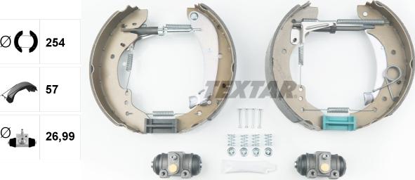 Textar 84047901 - Комплект тормозных колодок, барабанные autospares.lv