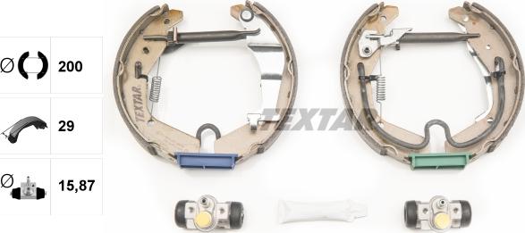 Textar 84065201 - Комплект тормозных колодок, барабанные autospares.lv