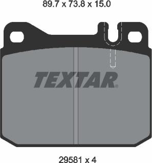 Textar 2958104 - Тормозные колодки, дисковые, комплект autospares.lv