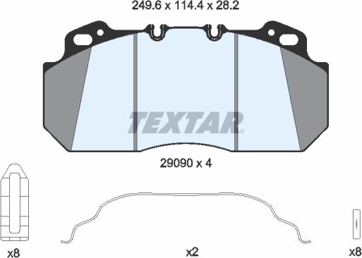 Textar 2909009 - Тормозные колодки, дисковые, комплект autospares.lv