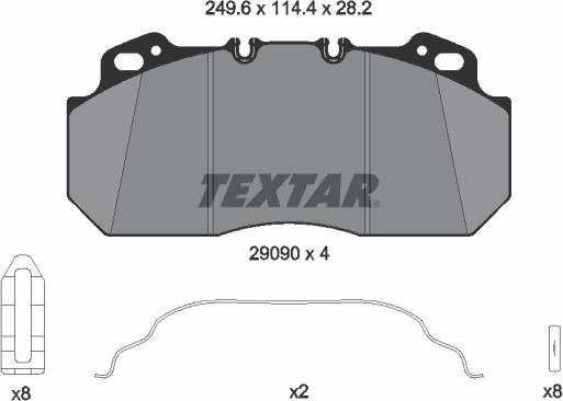 Textar 2909006 - Тормозные колодки, дисковые, комплект autospares.lv