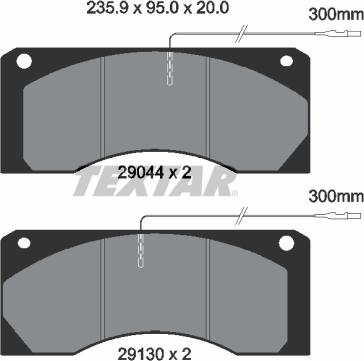 Textar 2904402 - Тормозные колодки, дисковые, комплект autospares.lv