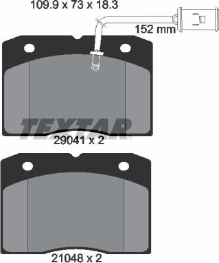 Textar 2904101 - Тормозные колодки, дисковые, комплект autospares.lv