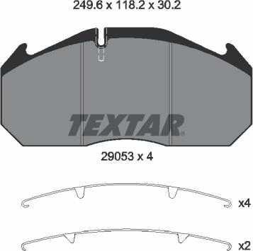 Textar 2905301 - Тормозные колодки, дисковые, комплект autospares.lv