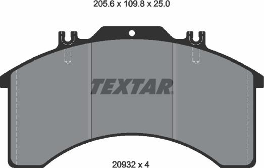 Textar 2903203 - Тормозные колодки, дисковые, комплект autospares.lv