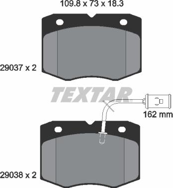 Textar 2903701 - Тормозные колодки, дисковые, комплект autospares.lv