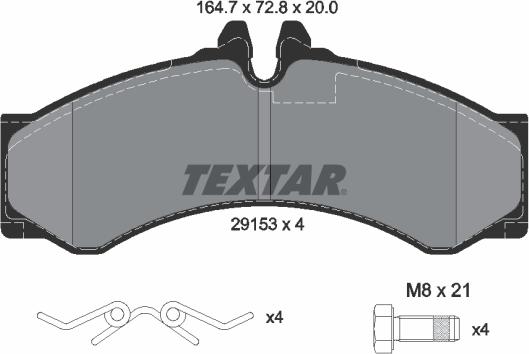 Textar 2915301 - Тормозные колодки, дисковые, комплект autospares.lv