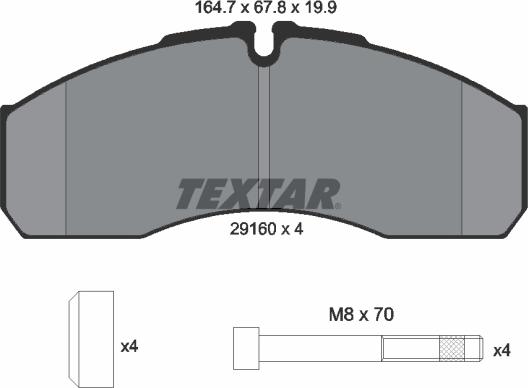 Textar 2916004 - Тормозные колодки, дисковые, комплект autospares.lv