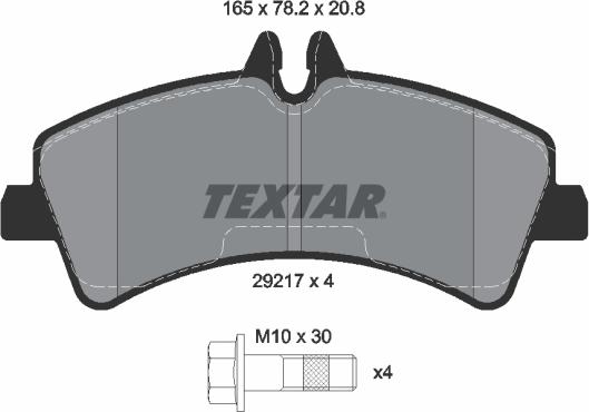 Textar 2921702 - Тормозные колодки, дисковые, комплект autospares.lv