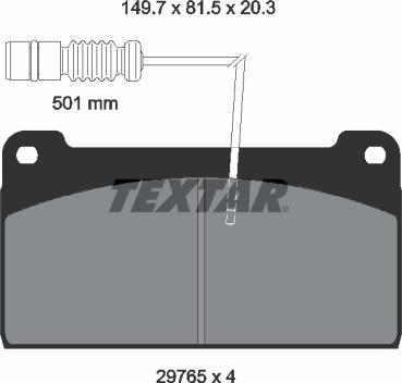 Textar 2976502 - Тормозные колодки, дисковые, комплект autospares.lv