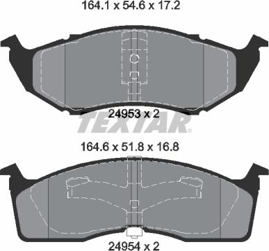 Textar 2495301 - Тормозные колодки, дисковые, комплект autospares.lv