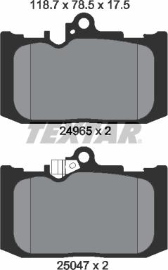 Textar 2496501 - Тормозные колодки, дисковые, комплект autospares.lv