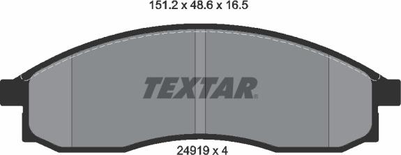 Textar 2491901 - Тормозные колодки, дисковые, комплект autospares.lv
