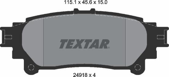 Textar 2491801 - Тормозные колодки, дисковые, комплект autospares.lv