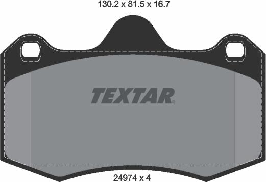Textar 2497401 - Тормозные колодки, дисковые, комплект autospares.lv
