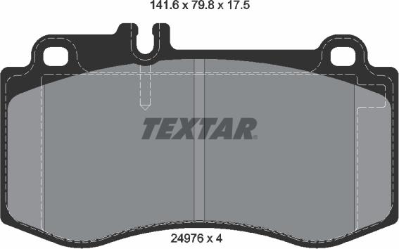 Textar 2497601 - Тормозные колодки, дисковые, комплект autospares.lv