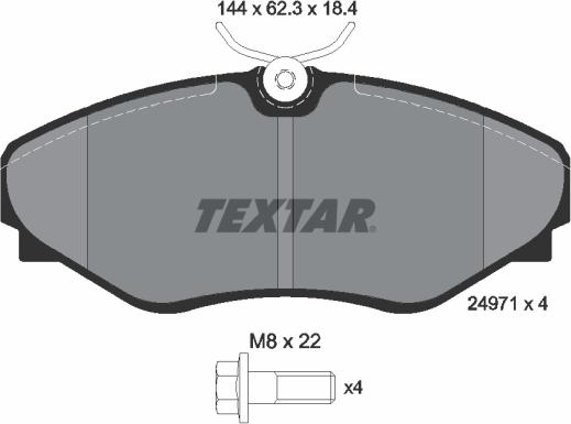 Textar 2497101 - Тормозные колодки, дисковые, комплект autospares.lv