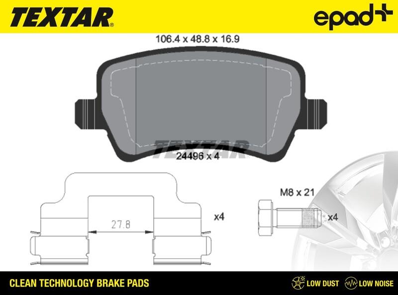 Textar 2449601CP - Тормозные колодки, дисковые, комплект autospares.lv