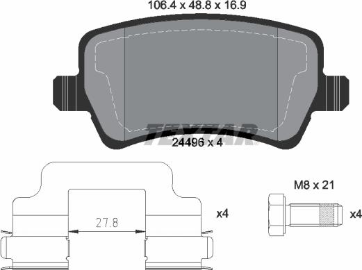 Textar 2449601 - Тормозные колодки, дисковые, комплект autospares.lv