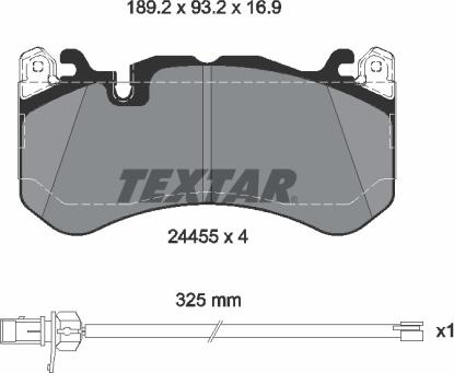 Textar 2445501 - Тормозные колодки, дисковые, комплект autospares.lv