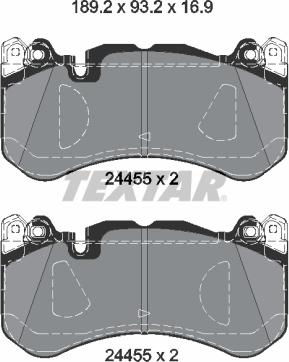 Textar 2445503 - Тормозные колодки, дисковые, комплект autospares.lv