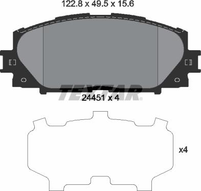 Textar 2445101 - Тормозные колодки, дисковые, комплект autospares.lv