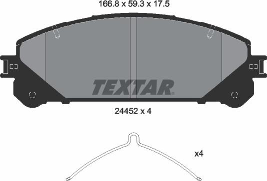 Textar 2445201 - Тормозные колодки, дисковые, комплект autospares.lv