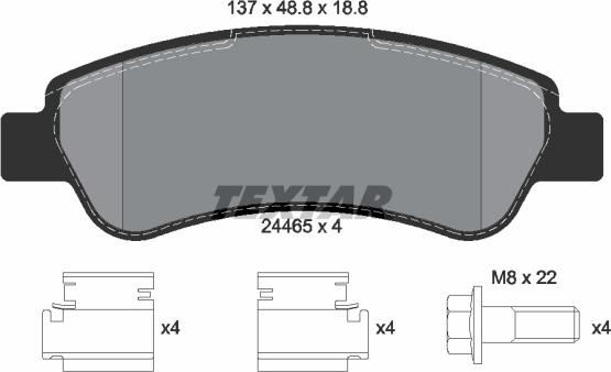 Textar _2446501 - Тормозные колодки, дисковые, комплект autospares.lv
