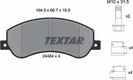 Textar 2448404 - Тормозные колодки, дисковые, комплект autospares.lv