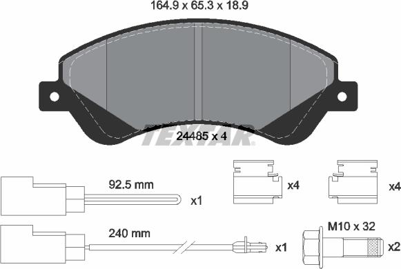 Textar 2448501 - Тормозные колодки, дисковые, комплект autospares.lv