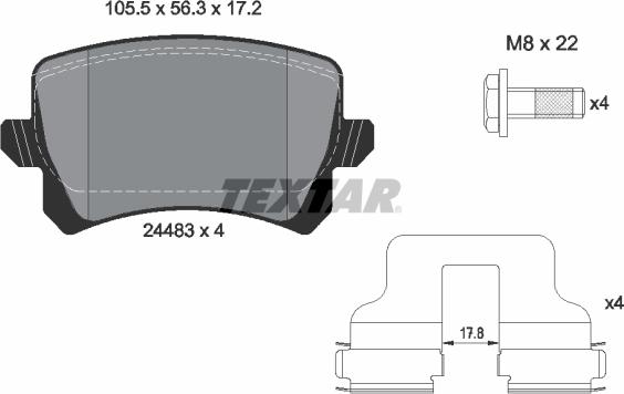 Textar 2448381 - Тормозные колодки, дисковые, комплект autospares.lv