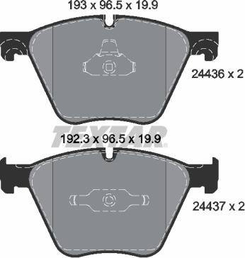 Textar 2443601 - Тормозные колодки, дисковые, комплект autospares.lv