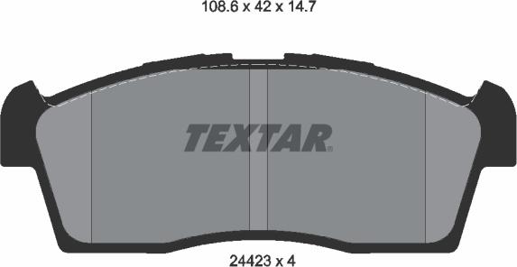 Textar 2442301 - Тормозные колодки, дисковые, комплект autospares.lv
