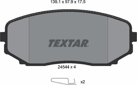 Textar 2454401 - Тормозные колодки, дисковые, комплект autospares.lv