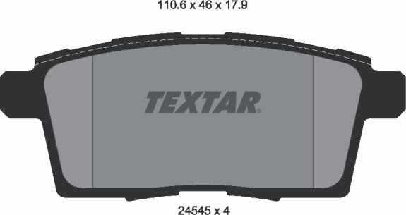 Textar 2454501 - Тормозные колодки, дисковые, комплект autospares.lv
