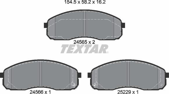 Textar 2456501 - Тормозные колодки, дисковые, комплект autospares.lv