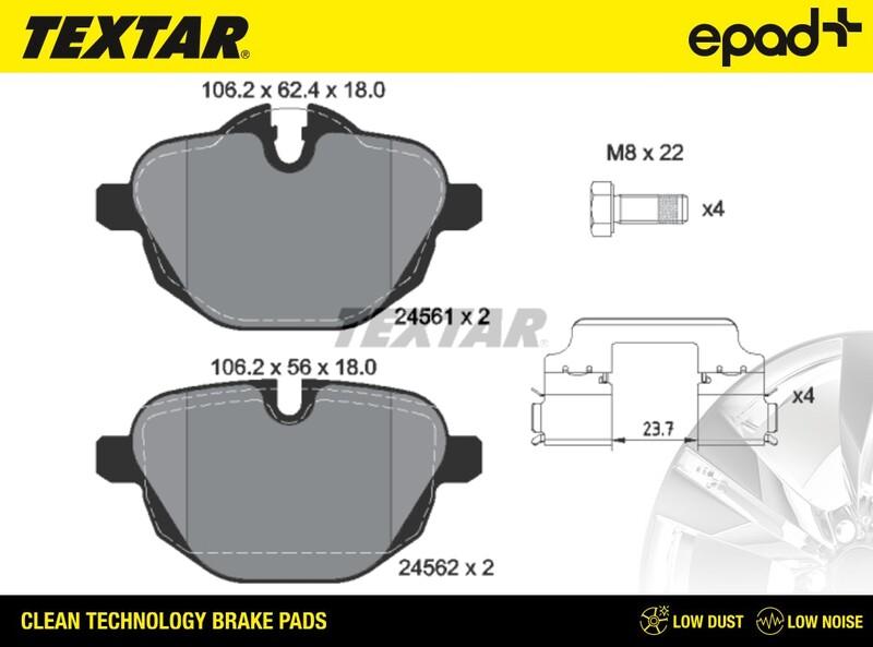 Textar 2456101CP - Тормозные колодки, дисковые, комплект autospares.lv