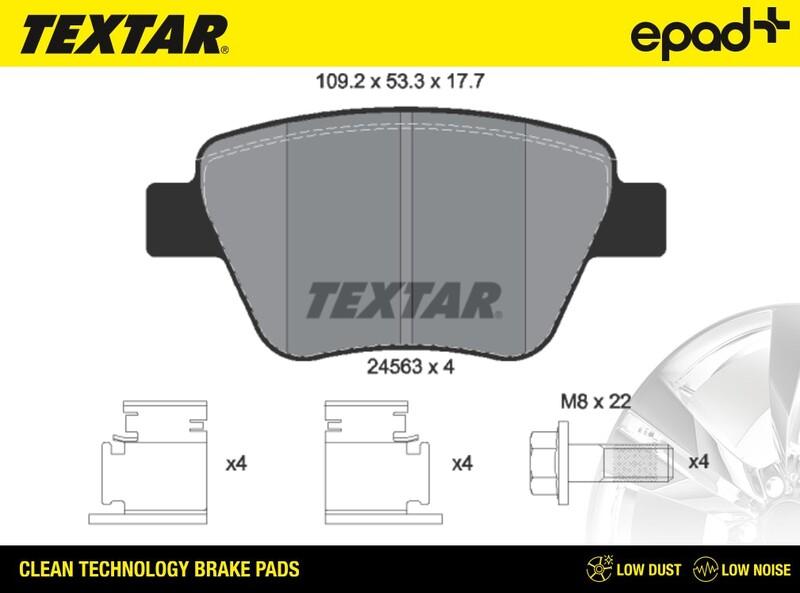 Textar 2456301CP - Тормозные колодки, дисковые, комплект autospares.lv