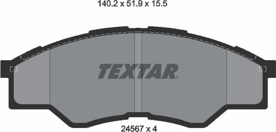 Textar 2456701 - Тормозные колодки, дисковые, комплект autospares.lv