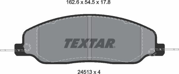 Textar 2451301 - Тормозные колодки, дисковые, комплект autospares.lv