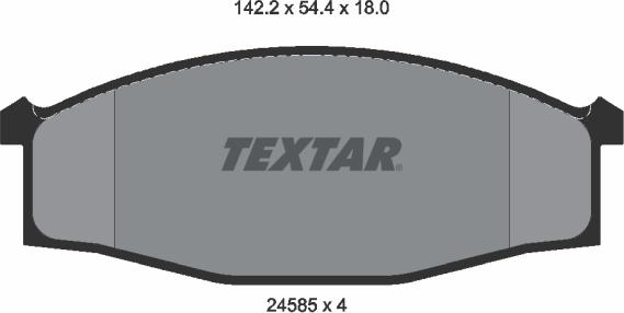 Textar 2458501 - Тормозные колодки, дисковые, комплект autospares.lv