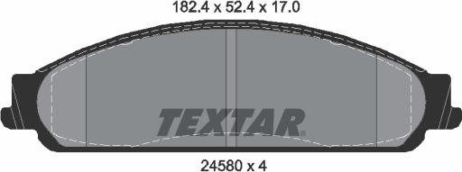 Textar 2458002 - Тормозные колодки, дисковые, комплект autospares.lv