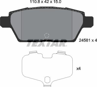 Textar 2458101 - Тормозные колодки, дисковые, комплект autospares.lv