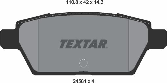 Textar 2458102 - Тормозные колодки, дисковые, комплект autospares.lv