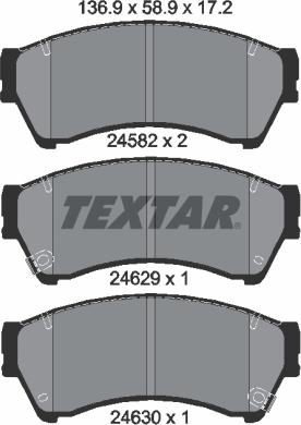 Textar 2458206 - Тормозные колодки, дисковые, комплект autospares.lv