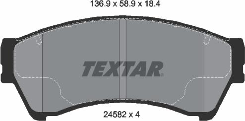 Textar 2458201 - Тормозные колодки, дисковые, комплект autospares.lv