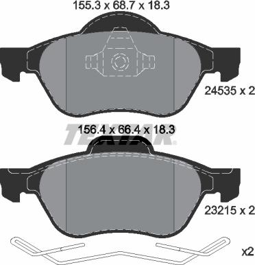 Textar 2453501 - Тормозные колодки, дисковые, комплект autospares.lv