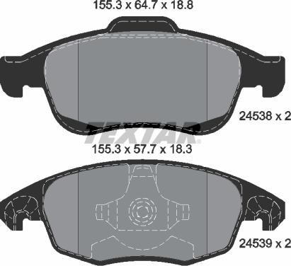 Textar 2453801 - Тормозные колодки, дисковые, комплект autospares.lv