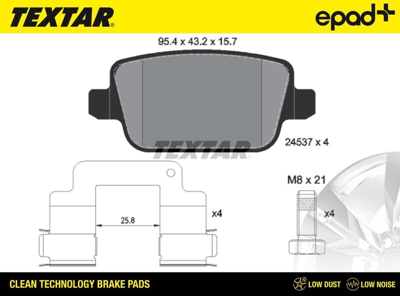 Textar 2453701CP - Тормозные колодки, дисковые, комплект autospares.lv