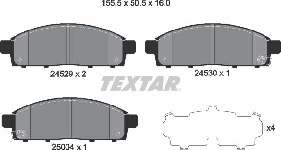 Textar 2452901 - Тормозные колодки, дисковые, комплект autospares.lv